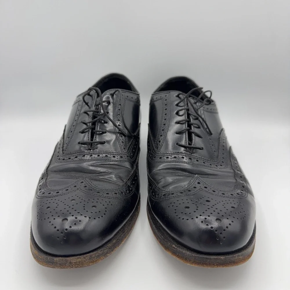 Florsheim Shoes Mens 13 D Imperial Black Leather Wingtip Full Brogue Oxford